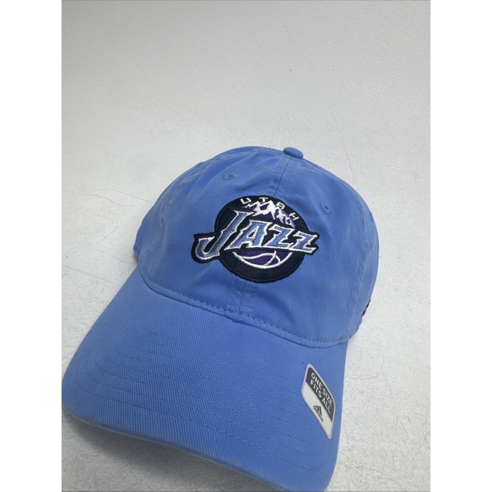 Adidas Utah Jazz Embroidered Light Blue Flex Stretch Fit OSFA Hat Vintage Y2K